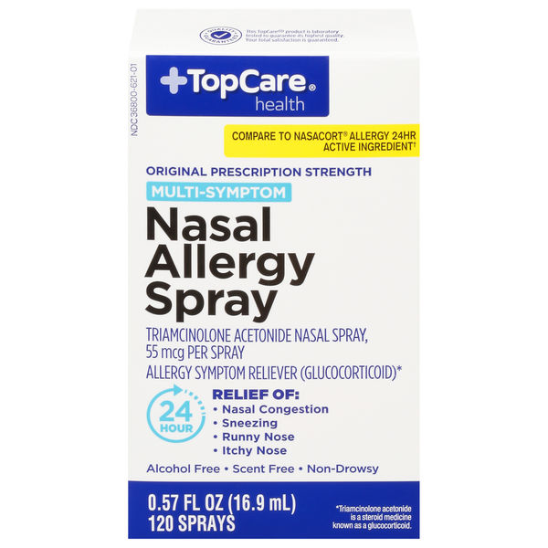 Cold, Flu & Allergy TopCare Nasal Allergy Spray, Original Prescription Strength,55 mcg, Multi-Symptom hero