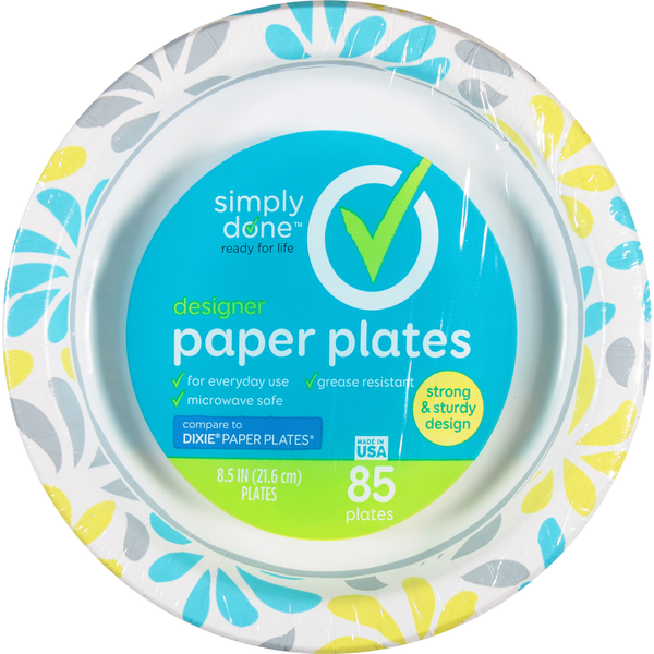 Plates, Bowls, Cups & Flatware Simply Done Designer Paper Plates hero