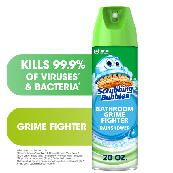 Cleaning Products Scrubbing Bubbles Bathroom Grime Fighter Bathroom Disinfectant Aerosol, Rainshower® hero