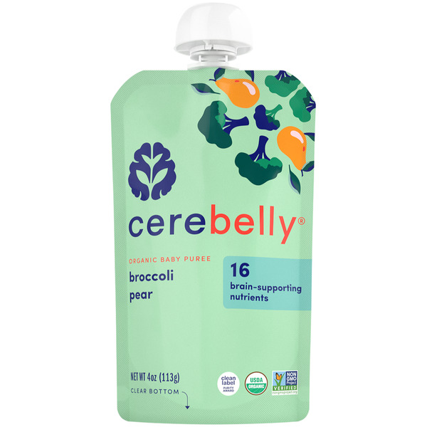 Baby Food & Formula Cerebelly Organic Broccoli Pear Baby Puree hero