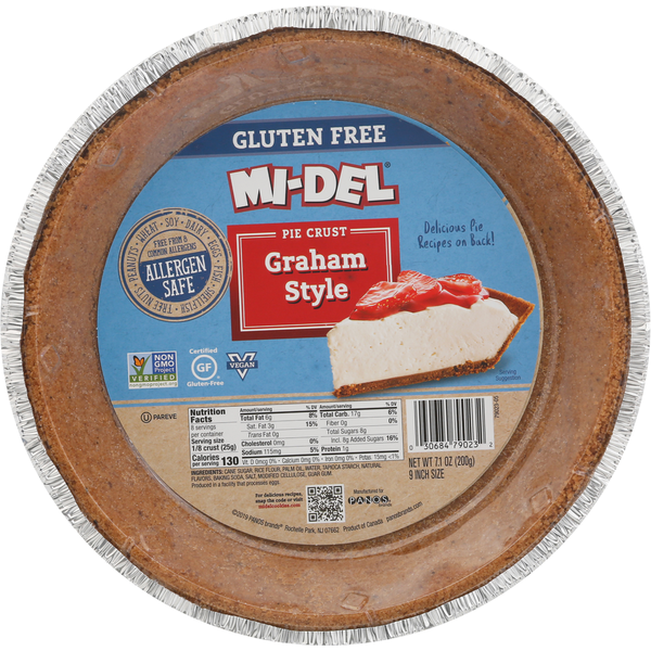 Baking Supplies Mi-Del Pie Crust, Gluten Free, Graham Style, 9 Inch Size hero