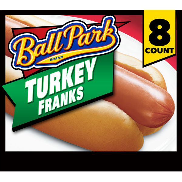 Hot Dogs, Bacon & Sausage Ball Park Turkey Hot Dogs, 8 Count hero