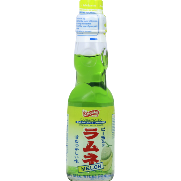 Soft Drinks Shirakiku Ramune Drink, Carbonated, Melon hero