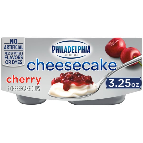 Bakery Desserts Philadelphia Cherry Cheesecake Refrigerated Snacks hero