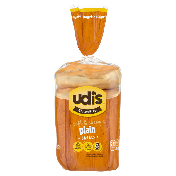 Bread Udi's Gluten Free Plain Bagels hero