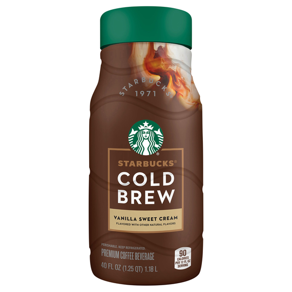 Coffee Starbucks Coffee Beverage, Vanilla Sweet Cream, Cold Brew, Premium hero