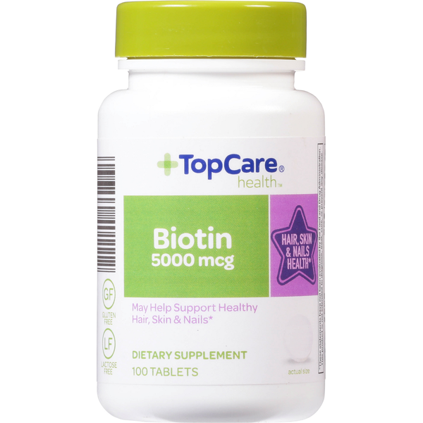 Vitamins & Supplements TopCare Biotin, 5000 mcg, Tablets hero