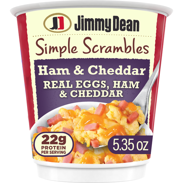 Jimmy Dean Simple Scrambles Ham & Cheddar with Real Eggs, Ham and Cheddar Cheese hero