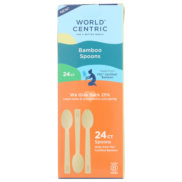 More Household World Centric 6.7 In Spoon - Bamboo - Fsc-Scs-Coc-002849 - Compostable - Retail - Pack Of 24 hero