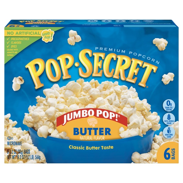 Popcorn & Jerky Pop Secret Jumbo Pop Butter Microwave Popcorn hero