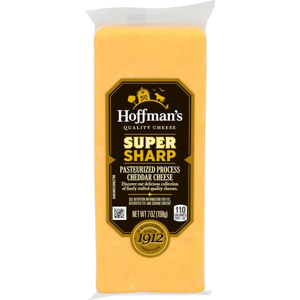 Packaged Cheese HOFFMAN’S Super Sharp Pasteurized Yellow Cheddar Cheese hero