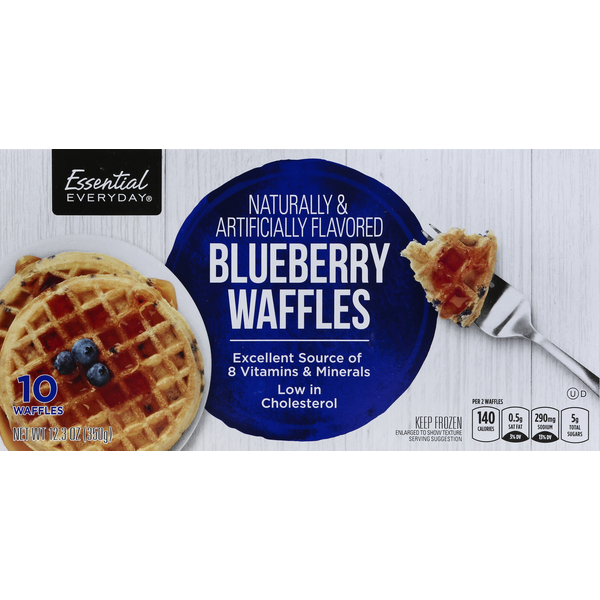 Frozen Breakfast Essential Everyday Waffles, Blueberry hero