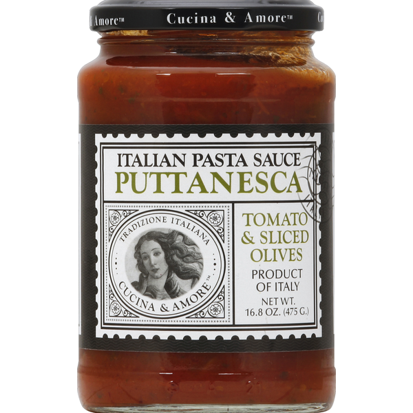 Pasta Sauce Cucina & Amore Pasta Sauce, Italian, Puttanesca, Tomato & Sliced Olives hero