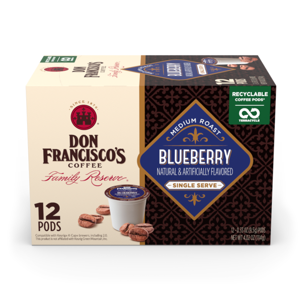 Coffee Don Francisco's Coffee Blueberry Flavored Single Serve Coffee Pods hero