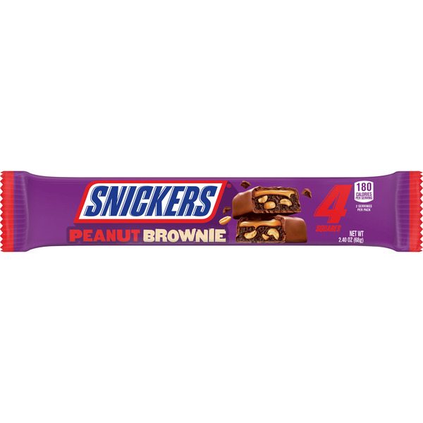 Candy & Chocolate SNICKERS Peanut Brownie Squares Candy Chocolate Bar Share Size hero