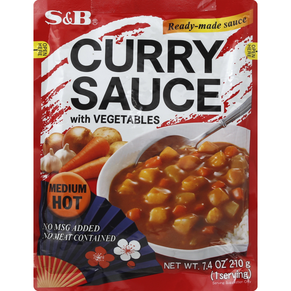 Spices & Seasonings S&b Curry Sauce, with Vegetables, Medium Hot hero