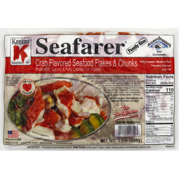 Packaged Seafood Kanimi Seafood Flakes & Chunks, Crab Flavored, Family Size hero