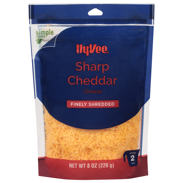 Packaged Cheese Hy-Vee Finely Shredded Cheese, Sharp Cheddar hero