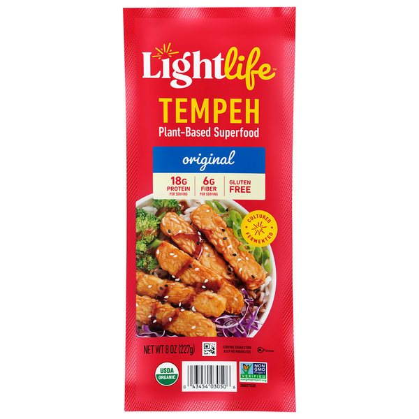 Soy & Lactose-Free Lightlife Tempeh, Original, Plant-Based Superfood hero