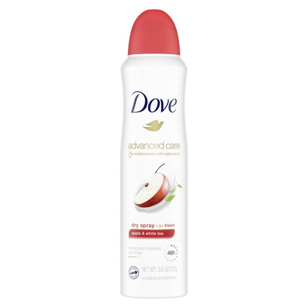 Deodorants Dove Dry Spray Antiperspirant Deodorant Apple & White Tea, hero