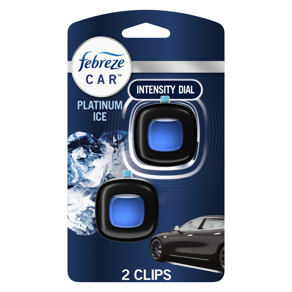 Air Fresheners & Candles Febreze Car Air Freshener Vent Clip Platinum Ice Scent hero