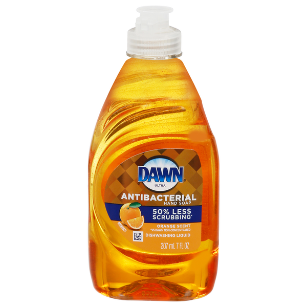 Dish Detergents Dawn Dishwashing Liquid, Antibacterial, Hand Soap, Orange Scent hero