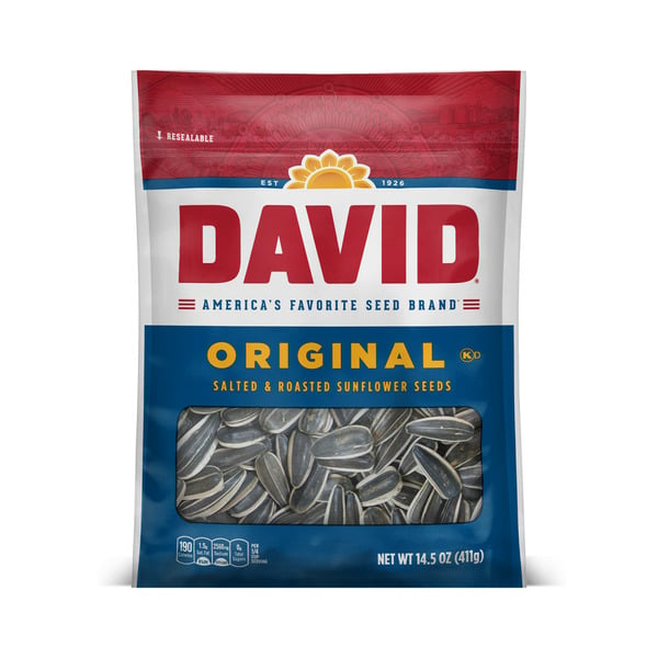 Nuts, Seeds & Dried Fruit DAVID Roasted and Salted Original Sunflower Seeds hero