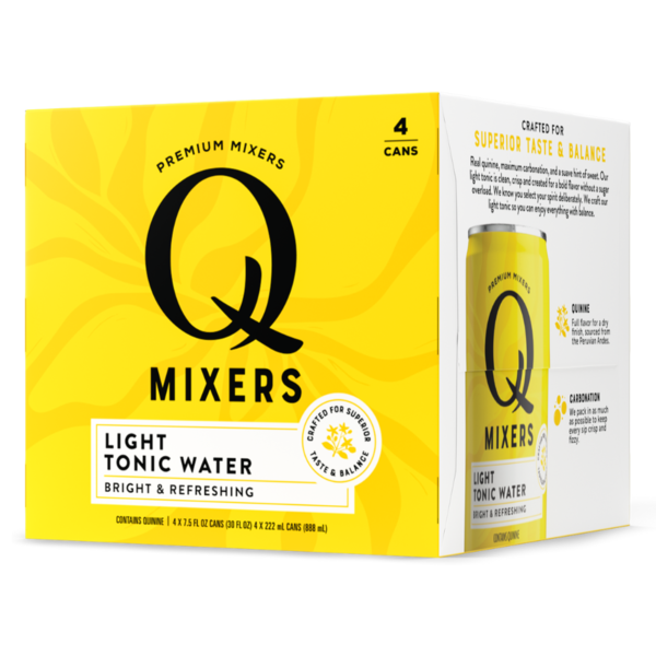 Water, Seltzer & Sparkling Water Q Mixers Light Tonic Water, Premium Cocktail Mixer hero