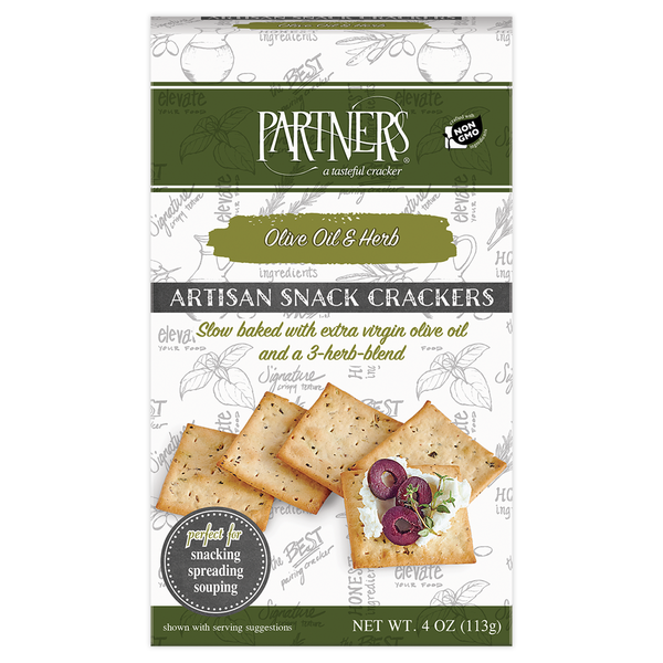 Crackers PARTNERS Olive Oil & Herb Artisan Snack Crackers hero