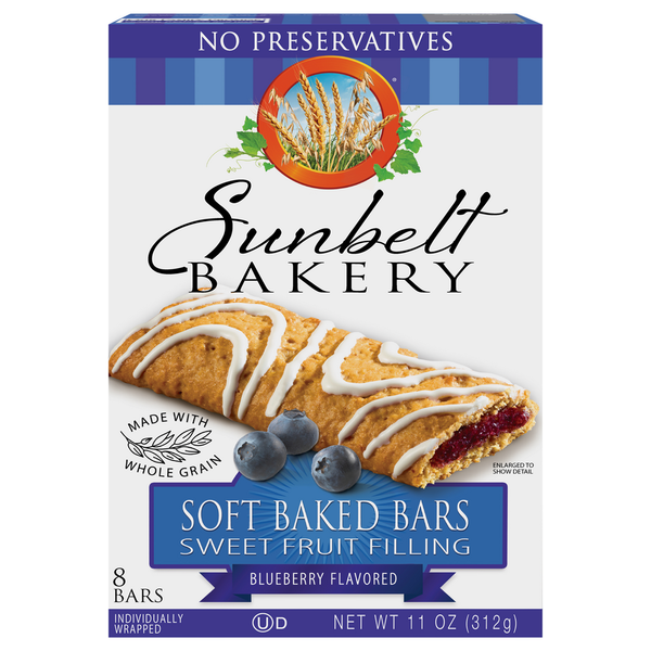 Breakfast Bars & Pastries Sunbelt Bakery Blueberry Fruit and Grain Cereal Bars hero