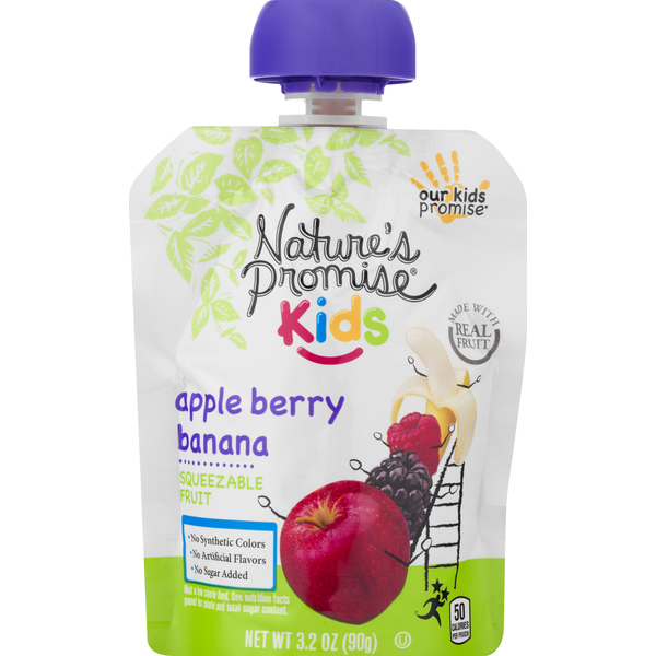 Fruit & Vegetable Snacks Nature's Promise Squeezable Fruit, Apple Berry Banana hero