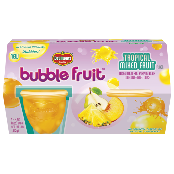 Fruit & Vegetable Snacks Del Monte Bubble Fruit, Tropical Mixed Fruit Flavor hero