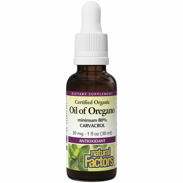 Immune Support Natural Factors Oil Of Oregano 80% Carvacrol Certified Organic hero