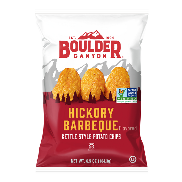 Chips & Pretzels Boulder Canyon Kettle Cooked Potato Chips Hickory Barbeque hero