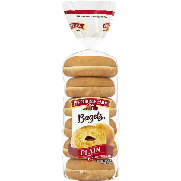 Breakfast Bakery Pepperidge Farm Plain Bagels hero