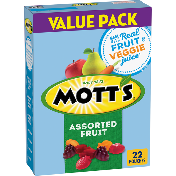 Fruit & Vegetable Snacks Mott’s Gluten Free Assorted Fruit Flavored Snacks Value Pack hero