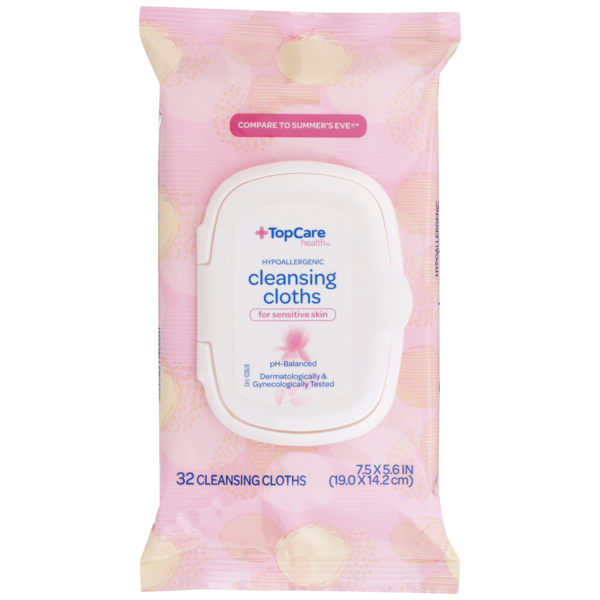 Feminine Care TopCare Hypoallergenic Cleansing Cloths For Sensitive Skin hero