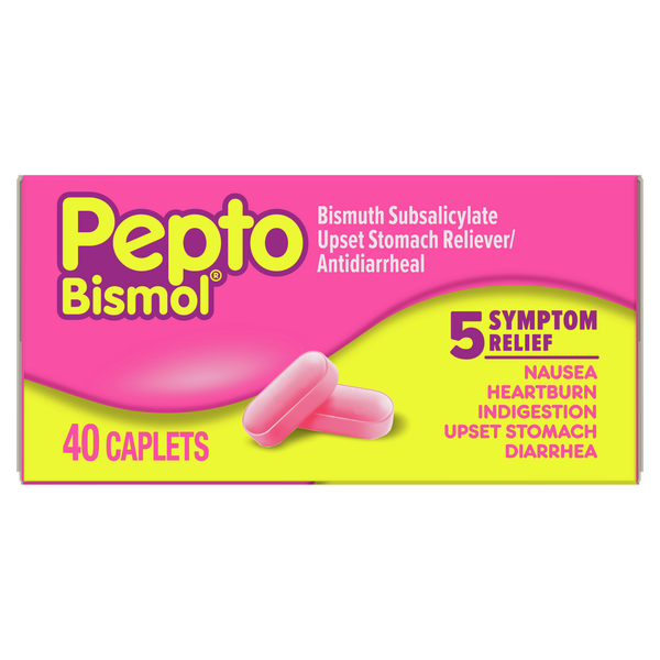 Digestion Pepto-Bismol Caplets for Upset Stomach & Diarrhea Relief, Over-the-Counter Medicine hero