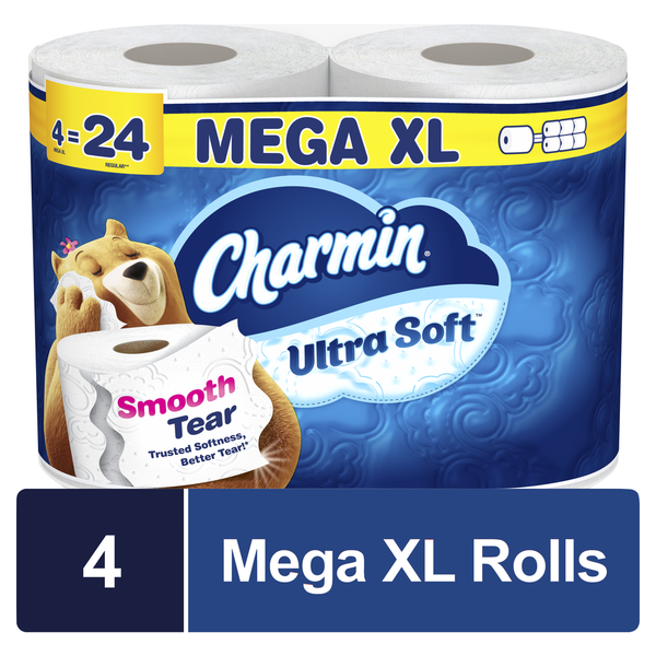 Paper Goods Charmin Ultra Soft Toilet Paper Super Mega Rolls hero