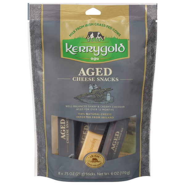 Specialty Cheeses Kerrygold Cheese Snacks, Aged hero