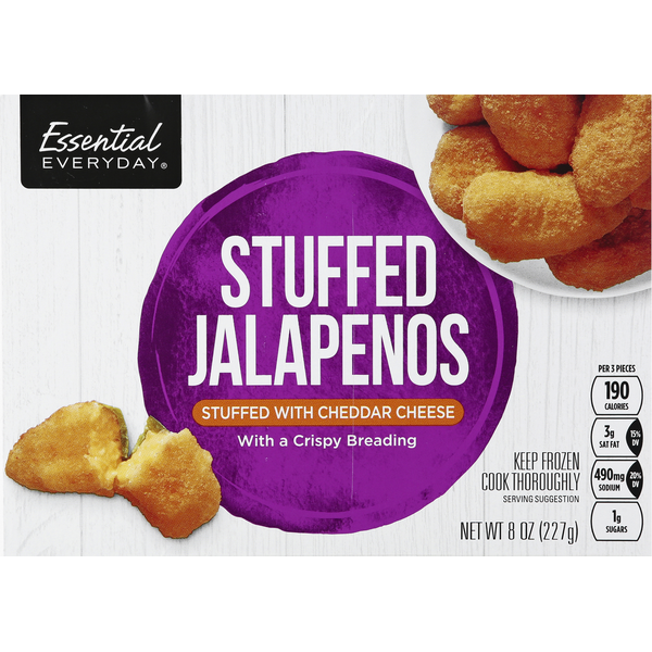 Frozen Produce Essential Everyday Stuffed Jalapenos, Cheddar Cheese hero