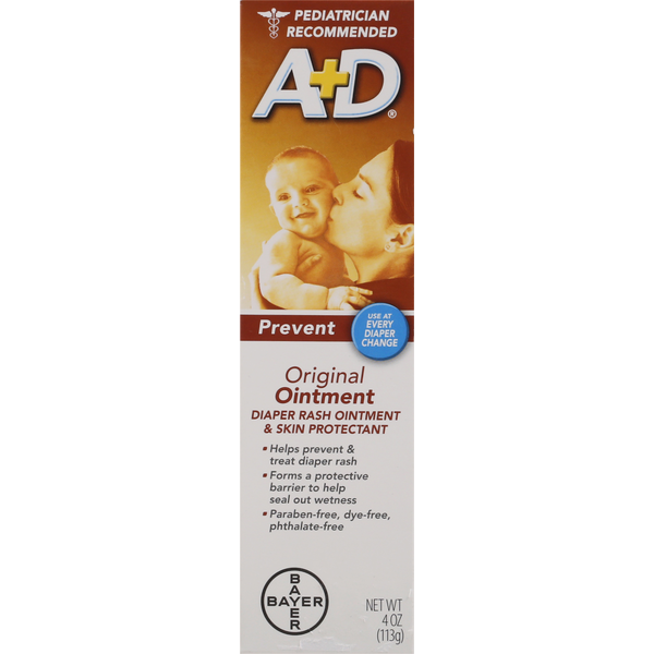 Baby First Aid & Vitamins A+D Diaper Rash Ointment & Skin Protectant, Original hero