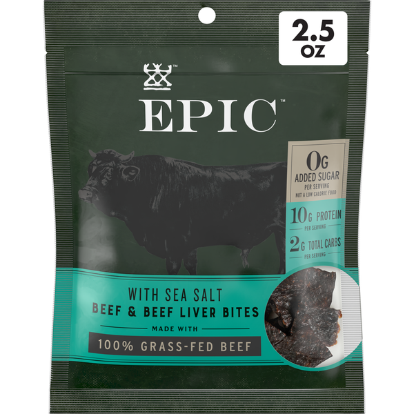 EPIC Provisions Beef & Beef Liver Bites with Sea Salt, Grass-Fed, Whole30 hero