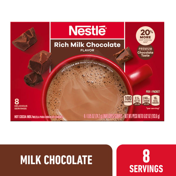 Nestle Hot Cocoa Rich Milk Chocolate Flavored Mix Powder hero