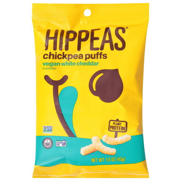 Fruit & Vegetable Snacks HIPPEAS Chickpea Puffs, Vegan White Cheddar Flavored hero