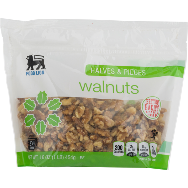 Nuts, Seeds & Dried Fruit Food Lion Walnuts Halves & Pieces hero