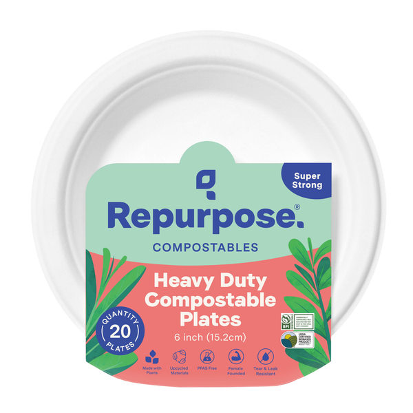 Plates, Bowls, Cups & Flatware Repurpose Compostable 6" Dessert Plates, 20 CT hero