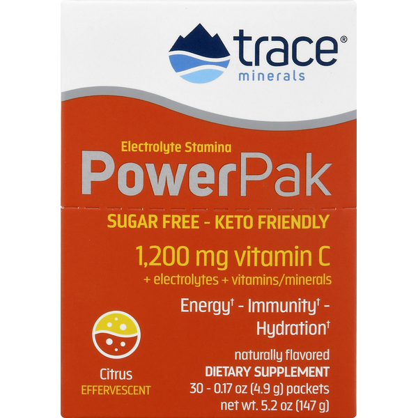 Vitamins & Supplements Trace Minerals Electrolyte Stamina, Sugar Free, PowerPak, Effervescent, Citrus hero