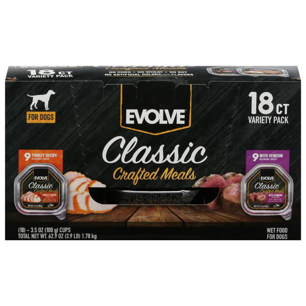 Dog Food & Care EVOLVE Wet Food for Dogs, Classic, Crafted Meals, Variety Pack hero