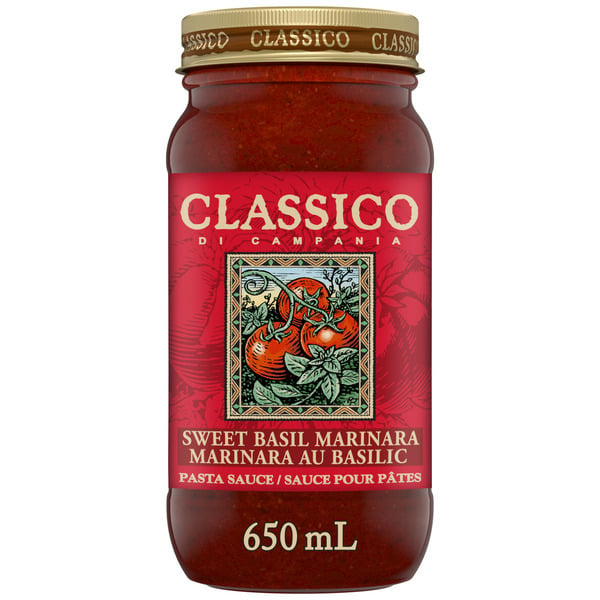 Pasta Sauce Classico Sweet Basil Marinara Spaghetti Pasta Sauce hero